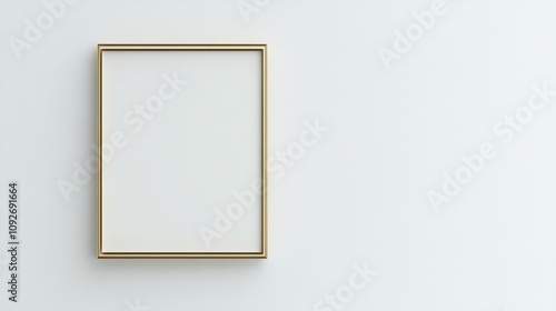 Empty Gold Frame on White Wall - Modern Minimalist Design