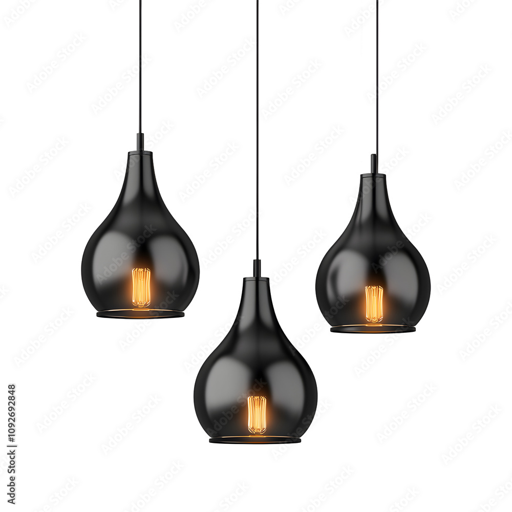 set of modern black hanging lamps set of modern black hanging lamps