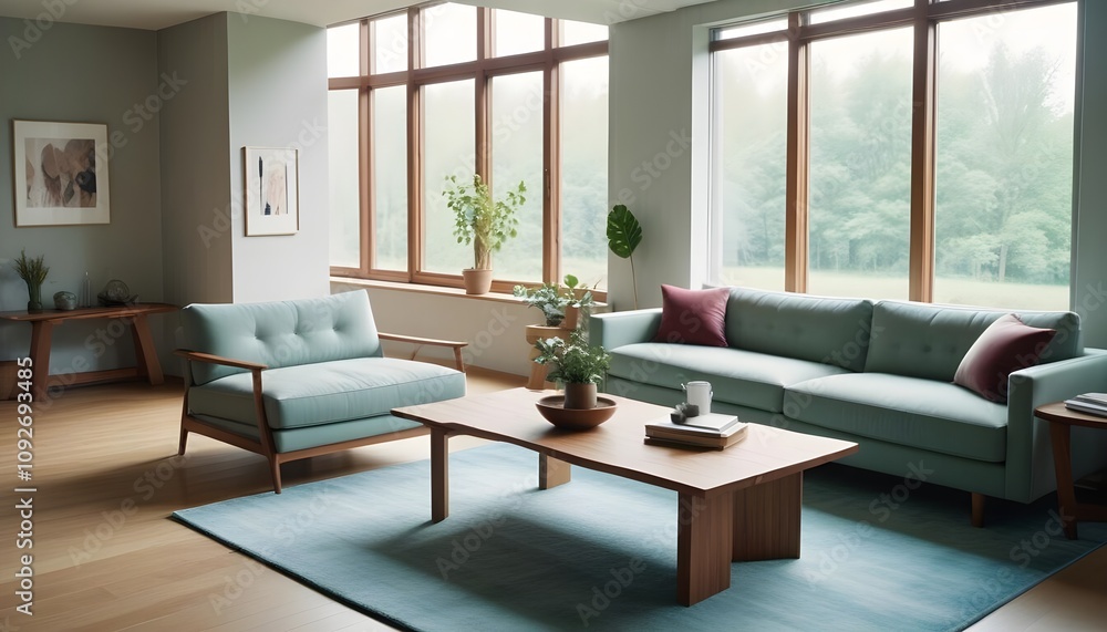 Photo modern style interior room 3d illustration Photo modern style interior room 3d illustration