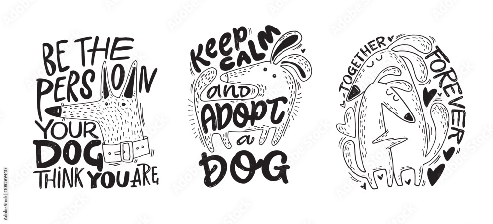 Fototapeta premium Cute hand drawn doodle lettering quote about pet. Lettering for t-shirt design, mug print, bag print, clothes fashion. 100% hand drawn vector image.