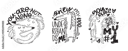 Cute hand drawn doodle lettering quote about pet. Lettering for t-shirt design, mug print, bag print, clothes fashion. 100% hand drawn vector image.