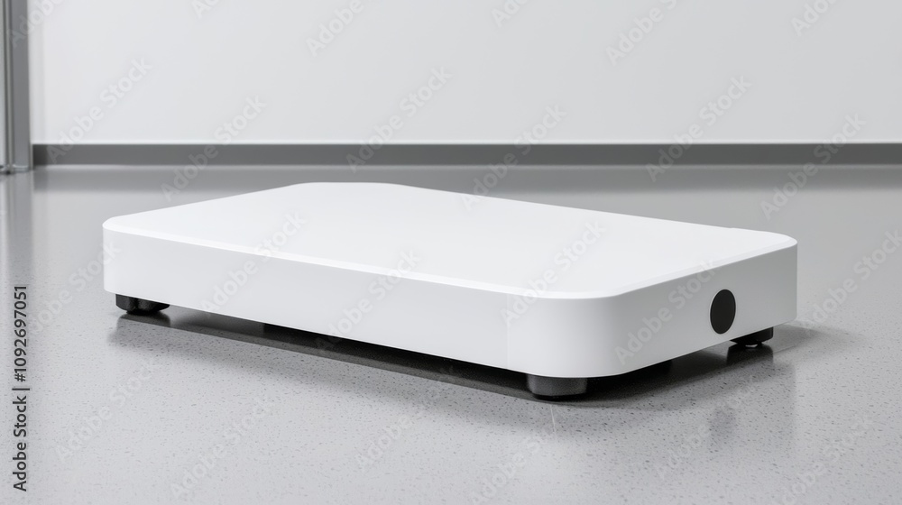 A sleek, modern white platform with a minimalist design, resting on a smooth surface, suggesting functionality and contemporary aesthetics. A sleek, modern white platform with a minimalist design, resting on a smooth surface, suggesting functionality and contemporary aesthetics.