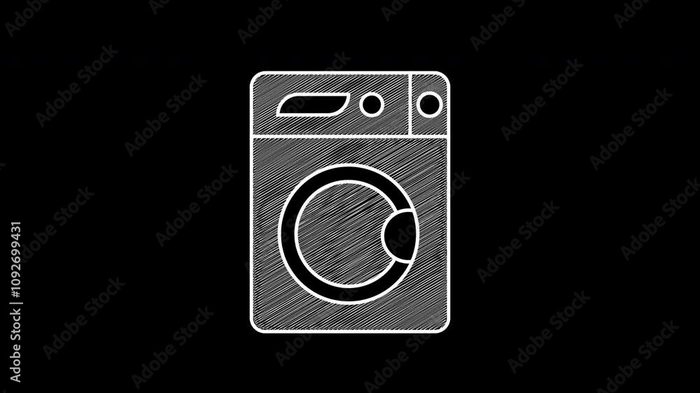 White line Washer icon on black background. Motion graphic animation in 4k.
White line Washer icon on black background. Motion graphic animation in 4k.