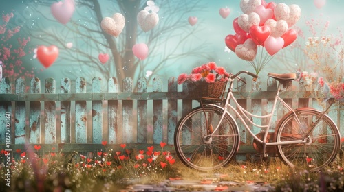 Vintage Bicycle with Flower Basket