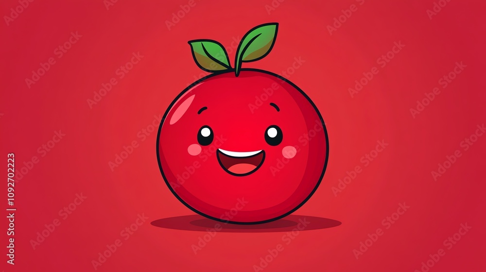 A cartoon apple with a big smile.