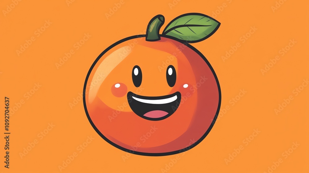 A cute cartoon orange with a big smile. A cute cartoon orange with a big smile.