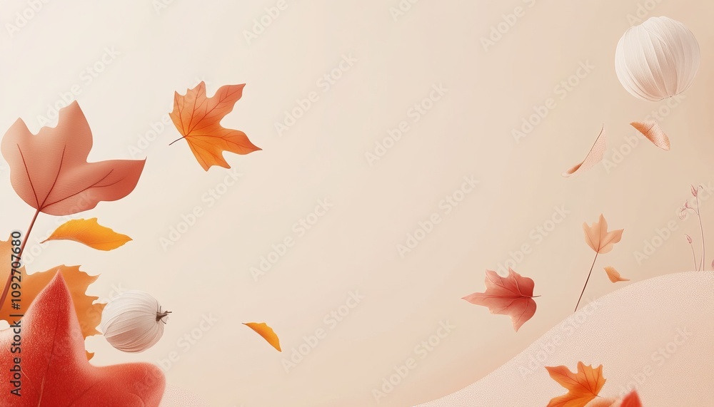 Autumnal Leaves Dance in the Gentle Breeze: A Calm and Peaceful Autumnal Scene Autumnal Leaves Dance in the Gentle Breeze: A Calm and Peaceful Autumnal Scene