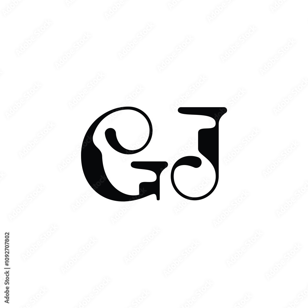 GJ monogram logo design letter text name symbol monochrome logotype alphabet character simple logo GJ monogram logo design letter text name symbol monochrome logotype alphabet character simple logo