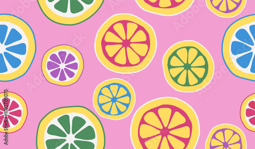 Cute orange fruits pattern background vector design
