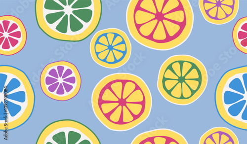 Cute orange fruits pattern background vector design