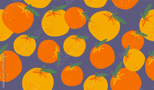 Cute orange fruits pattern background vector design