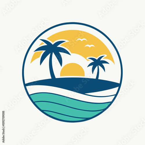 Wallpaper Mural tropical island with palm trees Torontodigital.ca