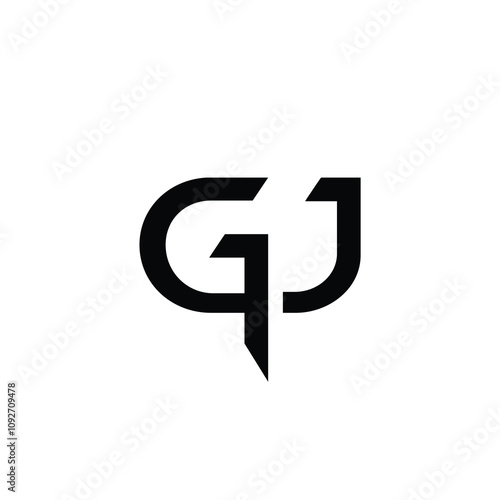 GJ monogram logo design letter text name symbol monochrome logotype alphabet character simple logo