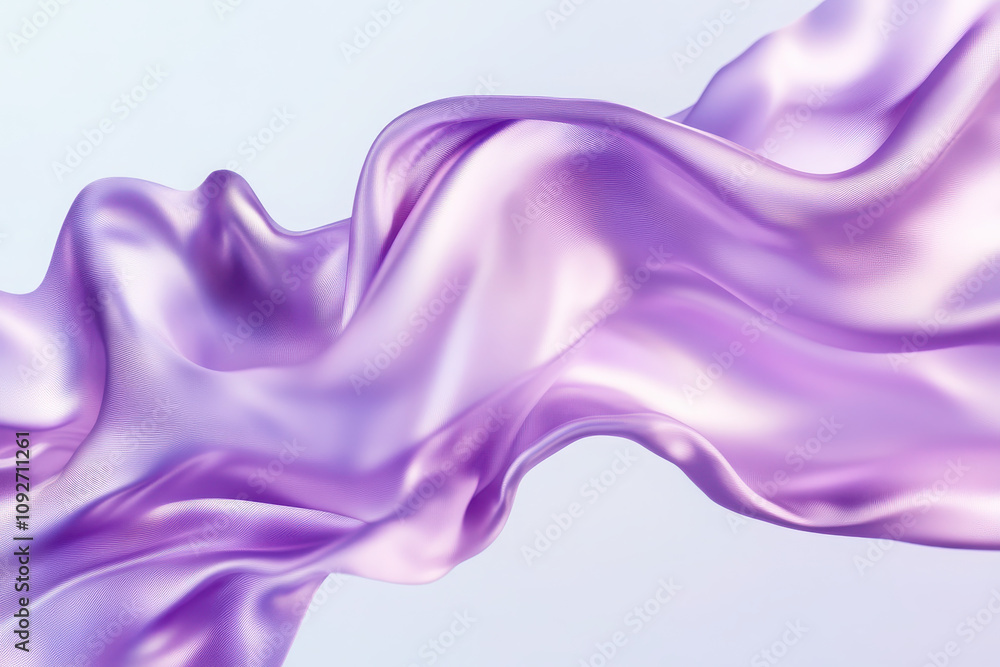 Obraz premium A flowing purple silk fabric creating a smooth, elegant texture against a soft background.