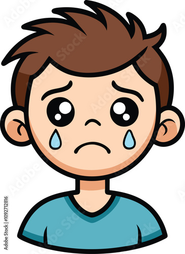 Sad Cartoon Boy