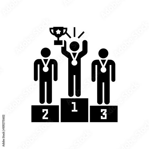 Celebration winners on podium icon