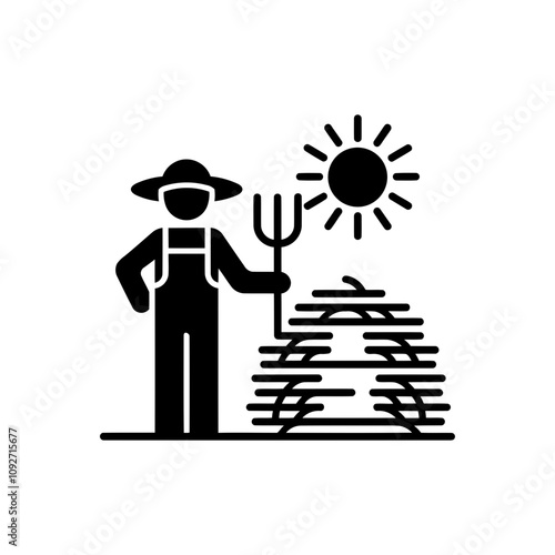 Farmer with Haystack Icon