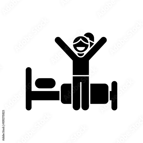 Happy Bedside Morning Stretch Icon