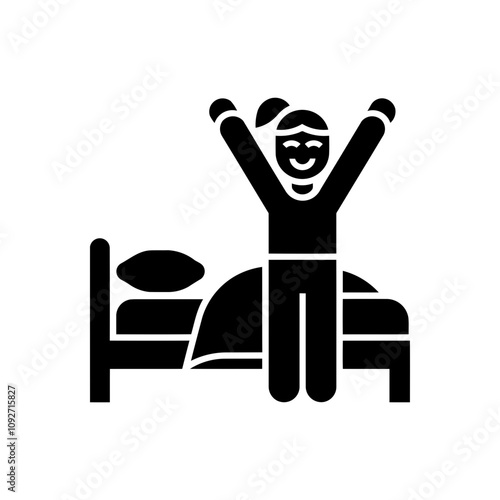 Cheerful Wake Up Stretch Icon