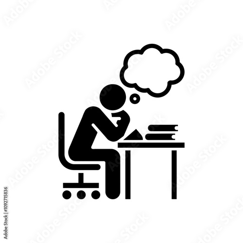 Thoughtful Study Desk Icon