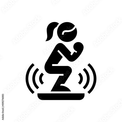 Fitness squat on vibration icon