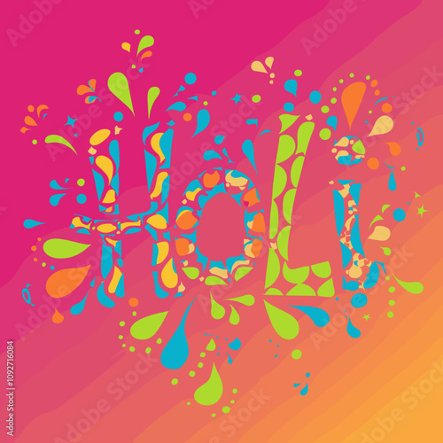 Creative Holi Text Design
