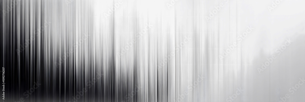 Vertical lines create an abstract representation of a landscape shrouded in mist, resembling trees and natural forms in monochrome tones during early morning light Vertical lines create an abstract representation of a landscape shrouded in mist, resembling trees and natural forms in monochrome tones during early morning light