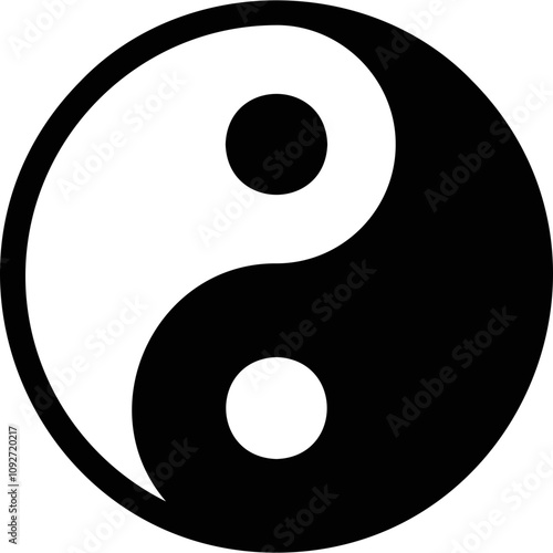 Simple vector icon Yin Yang