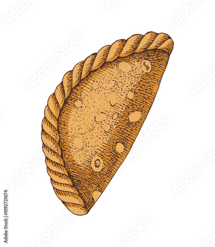 Karipap traditional asian pastry vector