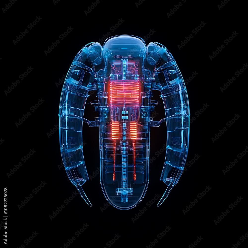 Futuristic Robot Design with Glowing Components and Sleek Metallic Finish against a Dark Background for Technology and Innovation Themes Futuristic Robot Design with Glowing Components and Sleek Metallic Finish against a Dark Background for Technology and Innovation Themes