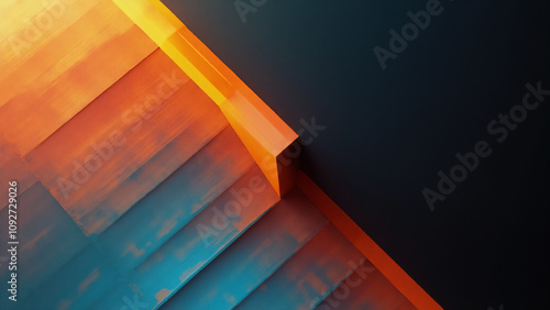 Abstract orange and blue background. Generative ai.