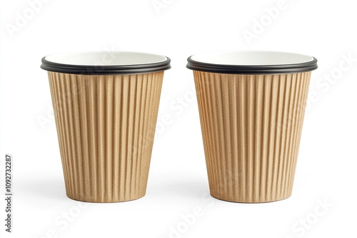 Wallpaper Mural Minimalist Blank Kraft Coffee Cup for Takeaway, paper cup, Take-out coffee cup. Isolated on white background. Torontodigital.ca