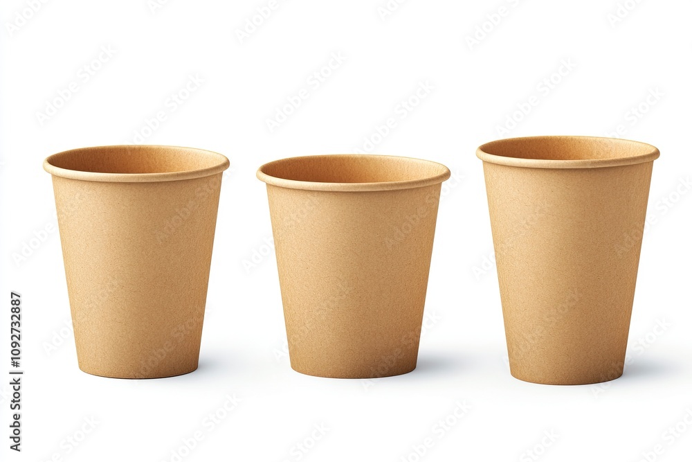 Minimalist Blank Kraft Coffee Cup for Takeaway, paper cup, Take-out coffee cup. Isolated on white background. Minimalist Blank Kraft Coffee Cup for Takeaway, paper cup, Take-out coffee cup. Isolated on white background.