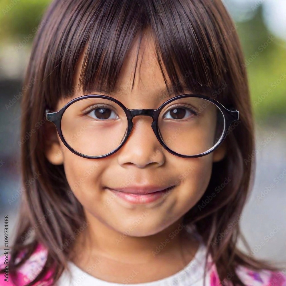 portrait of cute little girl wearing glasses portrait of cute little girl wearing glasses