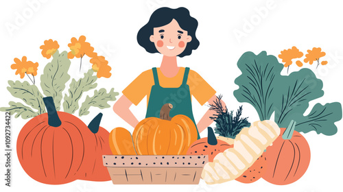 Professional Woman Making Online Video About Fresh Vegetables