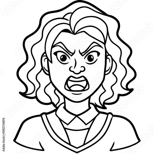 cartoon angry woman