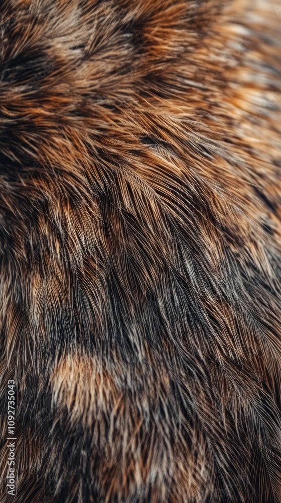 Focusing on the detailed textures and colors of fur, this close-up reveals the beauty of nature with a blend of browns, blacks, and tans, highlighting animal life Focusing on the detailed textures and colors of fur, this close-up reveals the beauty of nature with a blend of browns, blacks, and tans, highlighting animal life