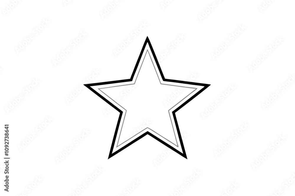 Fivepointed star, simple design, outline, graphic, symbol, icon, rating, ranking, element, illustrat Fivepointed star, simple design, outline, graphic, symbol, icon, rating, ranking, element, illustrat
