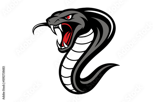 Wallpaper Mural Aggressive Cobra Mascot Logo Black, Gray, Red Design Torontodigital.ca