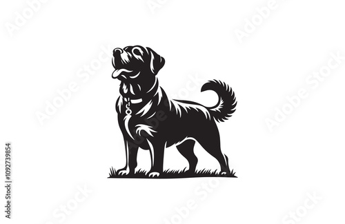 dog silhouette vector outline logo illustration