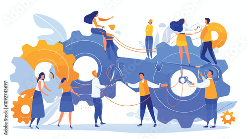 Teamwork Mechanism: People Linked Together in Metaphor of Collaboration and Unity