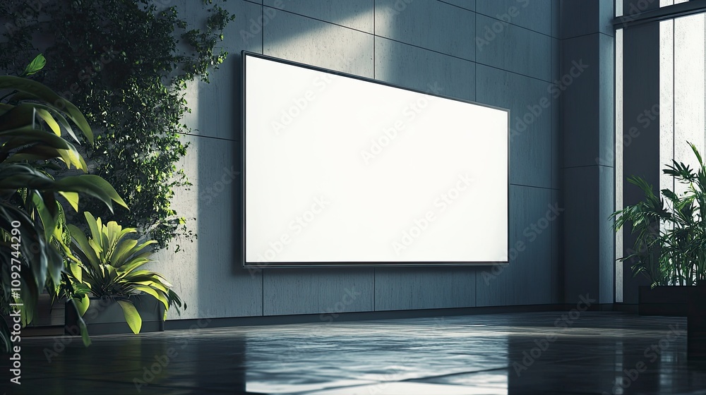 Blank Billboard Mockup on the Wall office. HD Realistic. Blank Billboard Mockup on the Wall office. HD Realistic.