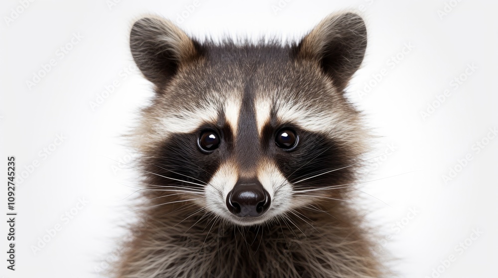 close up of a raccoon isolated on white close up of a raccoon isolated on white
