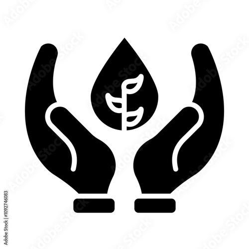 Water Conservation glyph icon