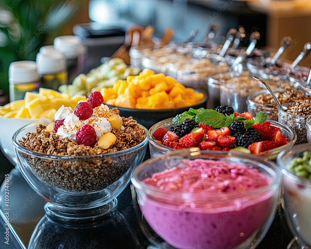 Breakfast Buffet with Fresh Pastries and Juices Breakfast Buffet with Fresh Pastries and Juices
