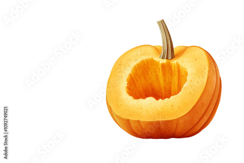 a pumpkin cut in half