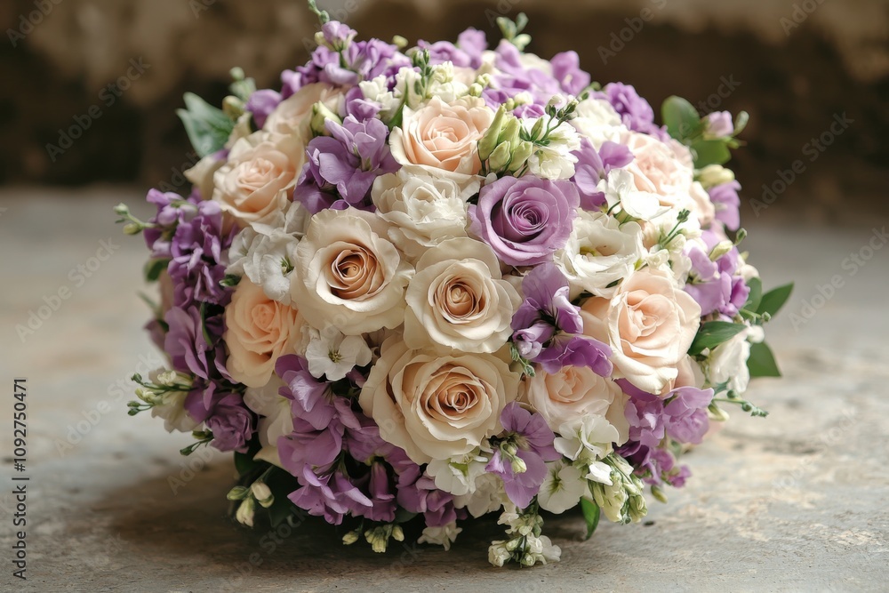 Elegant Bridal Bouquet of Roses Lisianthus and Eustoma Flowers Elegant Bridal Bouquet of Roses Lisianthus and Eustoma Flowers