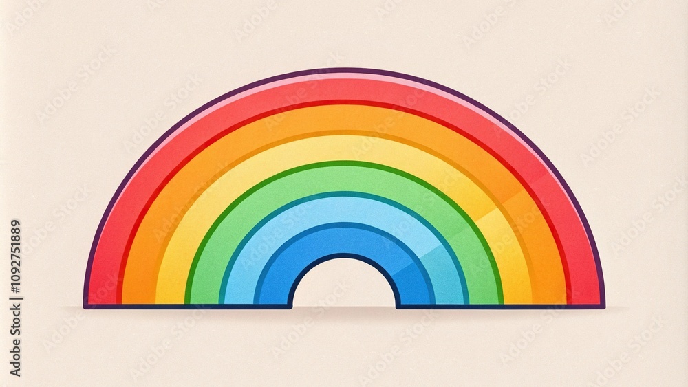 Obraz premium Simple illustration of a rainbow-colored progress icon with a subtle gradient effect, rainbow, sleek