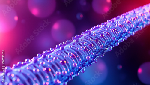 A realistic 3D rendered background of a cell membrane, showcasing intricate patterns of lipids and proteins and vibrant light reflections that add depth and sophistication.