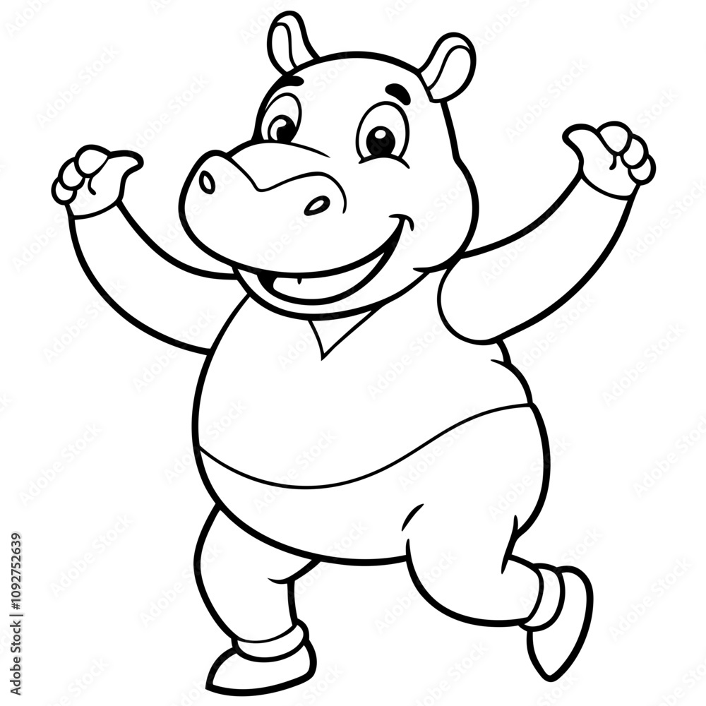 cartoon dancing hippopotamus cartoon dancing hippopotamus